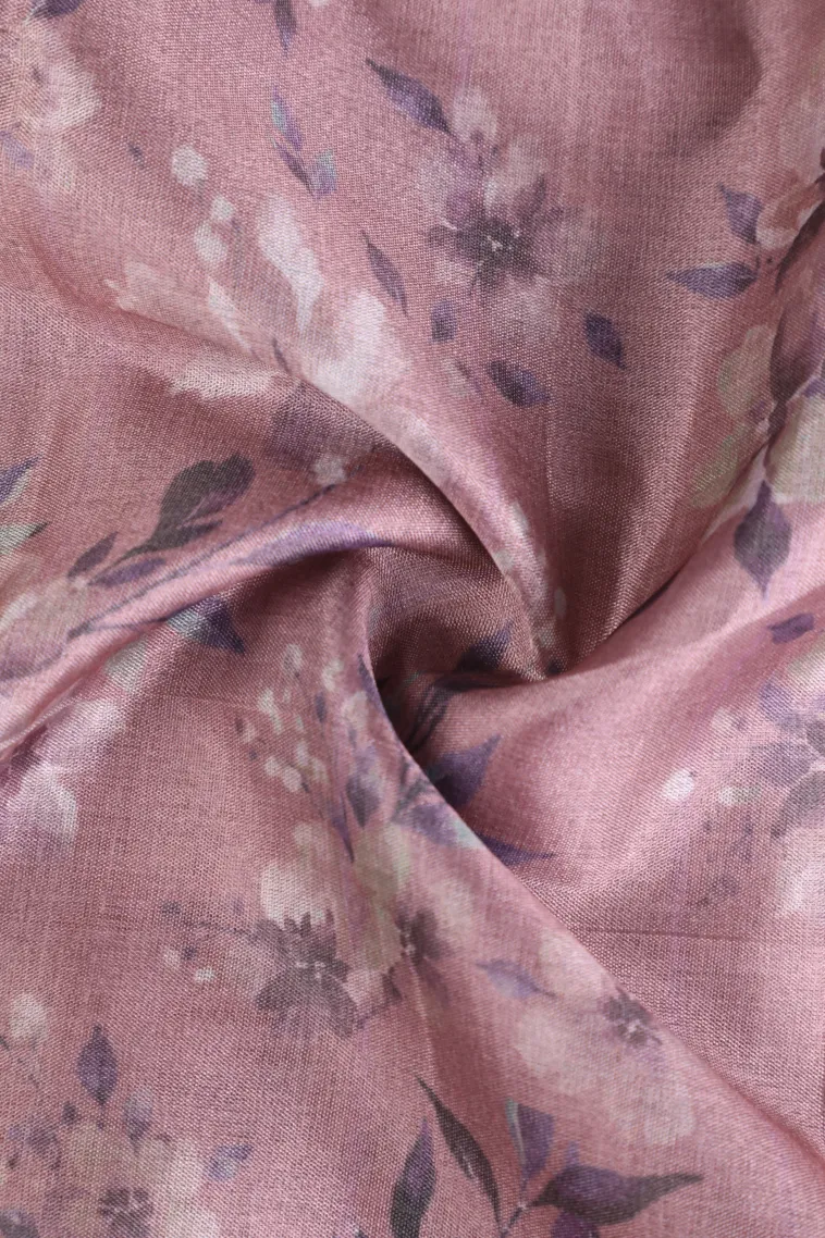 Crepe Pink Soft Silk Sarees with Gold Zari Floral Patterns view 4