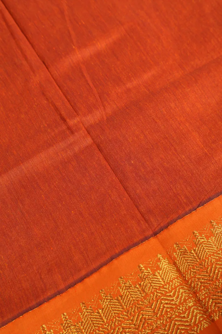 Magenta Pink Kalyani Cotton with Gold Zari Plain view 3