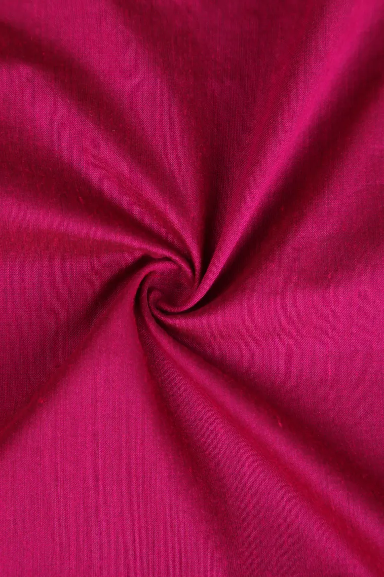 Magenta Pink Kalyani Cotton with Gold Zari Plain view 4