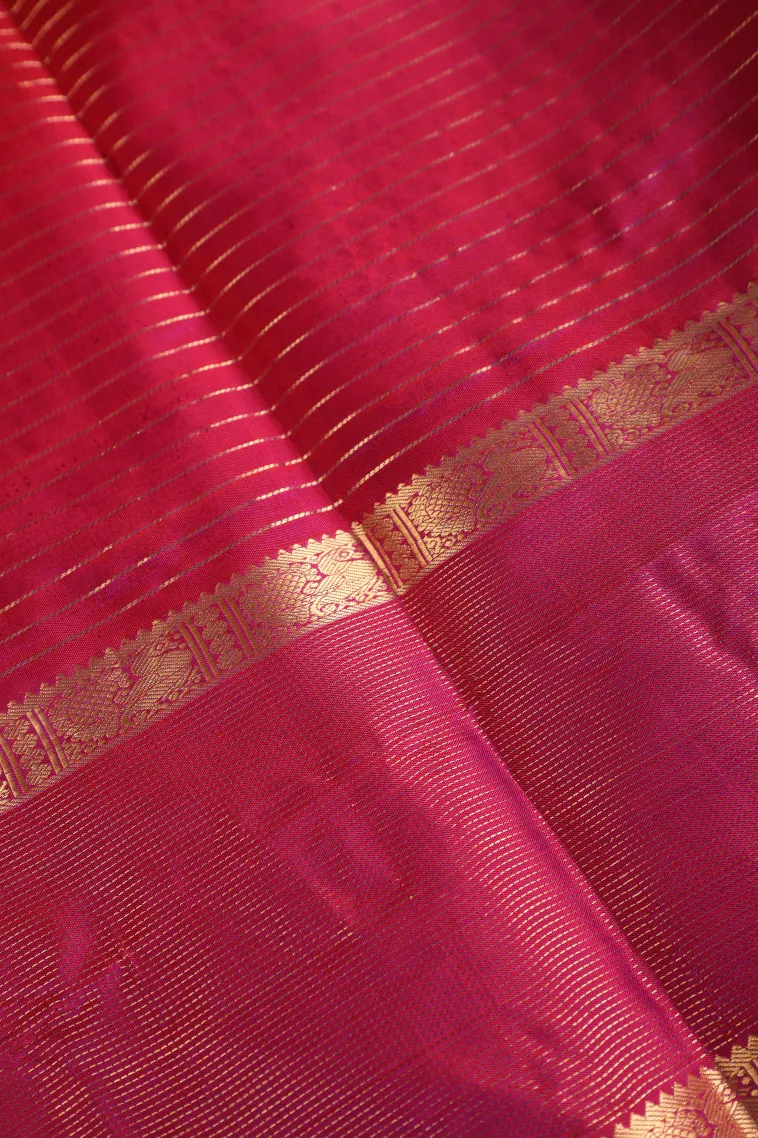 Viola Purple Soft Silk Saree with Gold Zari Checks And Puttas view 3