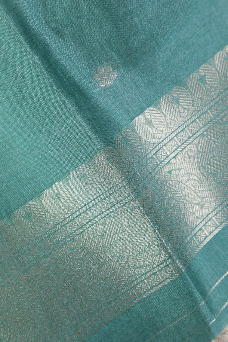 Apple Red Tussar Saree with Bronze Zari Ikkat view 3