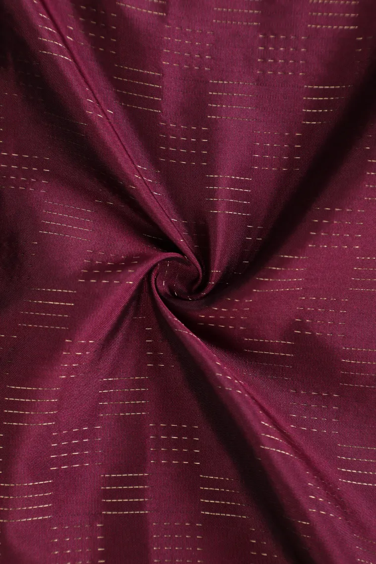 Grape Purple Arani Silk Sarees with Gold Zari Checks view 4