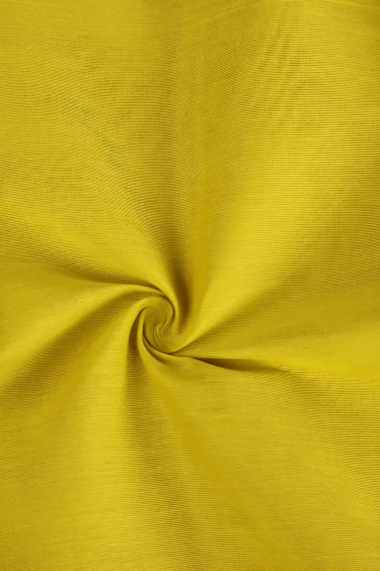 Lemon Yellow Kanchi Cotton Sarees with Gold Zari Buttis (small Dots Or Motifs) view 4