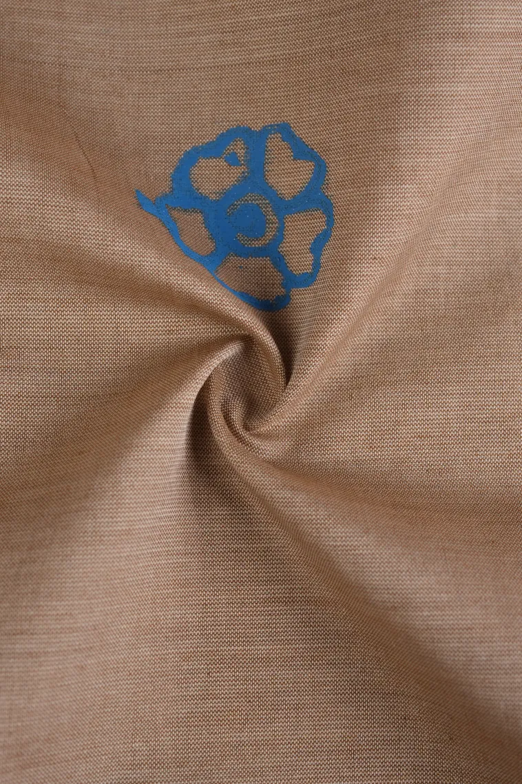 Vanilla Custard Yellow Poly Cotton Sarees Without Zari With Flower Mottif view 4