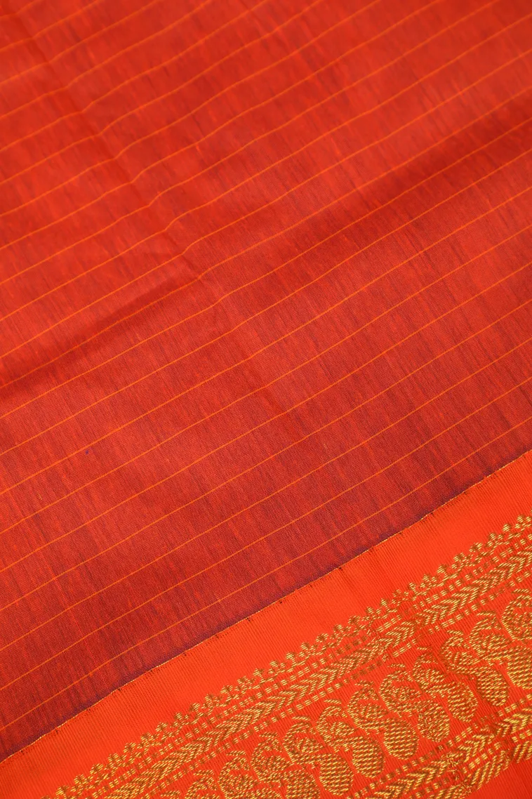 Bottle Green Kalyani Cotton with Gold Zari Small Checks Pattern view 3