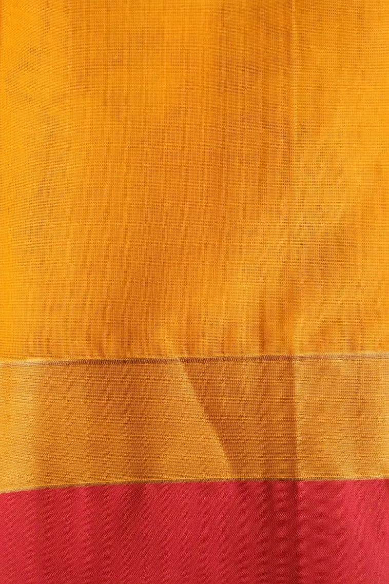 Latte Yellow Kanchi Cotton Sarees Without Zari With Buttis (small Dots Or Motifs) view 3