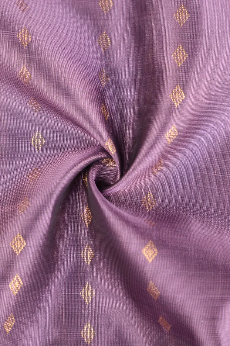 Heather Purple Soft Silk Saree with Gold Zari Stripes And Puttas view 4