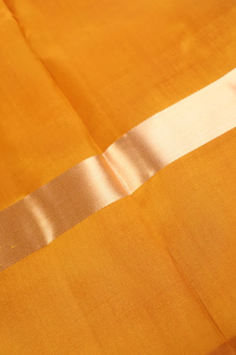Buttermilk Yellow Soft Silk Saree with Gold Zari Plain view 3