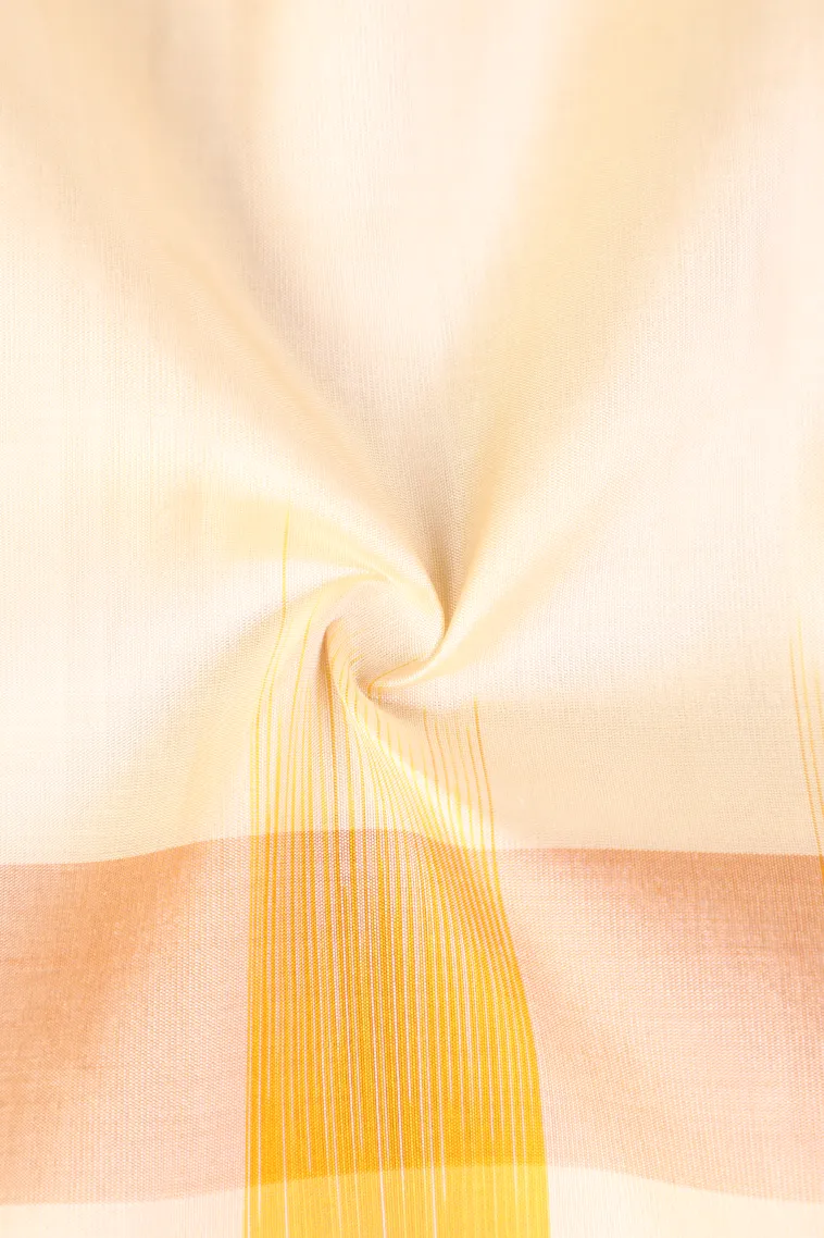 Buttermilk Yellow Soft Silk Saree with Gold Zari Plain view 4