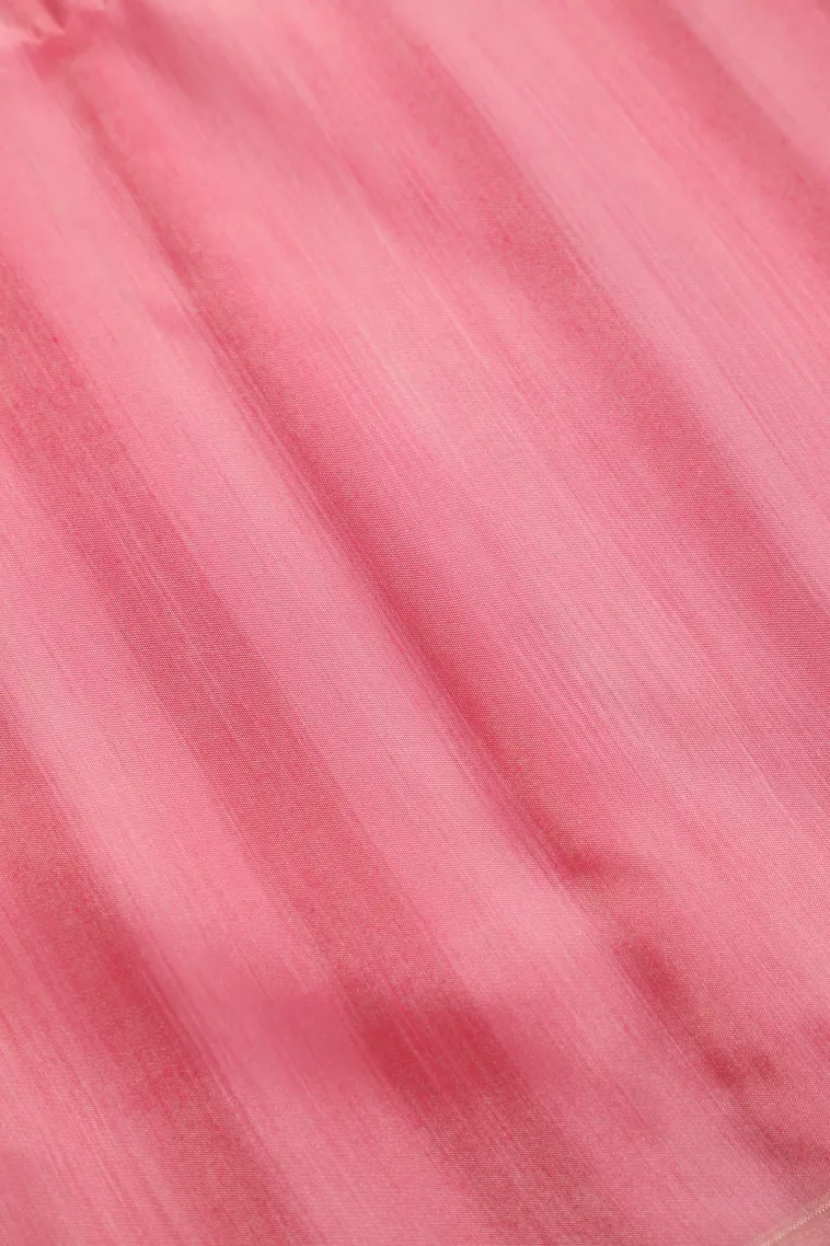 Rose Pink Soft Silk Saree with Antic Zari Flower Mottif view 3