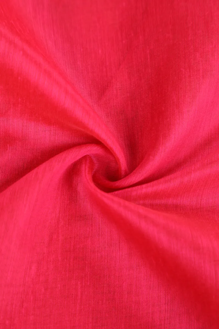Punch Pink Semi Tussar Silk with Bronze Zari Plain view 4