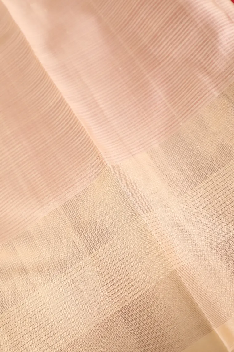 Candy Red Soft Silk Saree with Gold Zari Buttis (small Dots Or Motifs) view 3