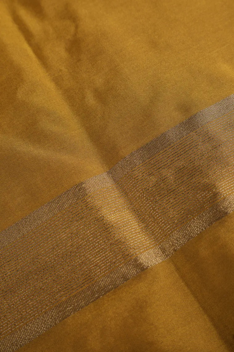 Indigo Blue Arani Silk Sarees with Gold Zari Small Checks Pattern view 3