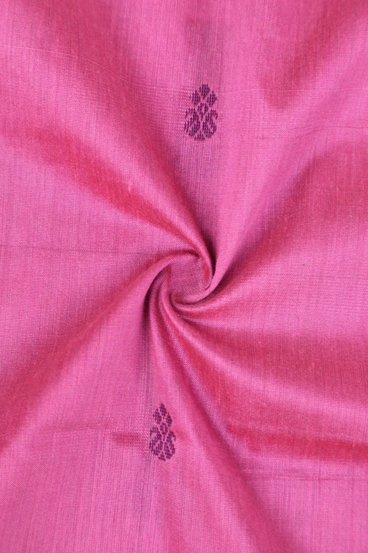 Taffy Pink Kalyani Cotton with Copper Zari Buttis (small Dots Or Motifs) view 4