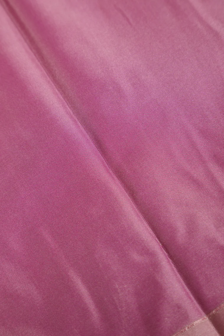 Tan Pink Soft Silk Saree with Antic Zari Leaf Puttas view 3