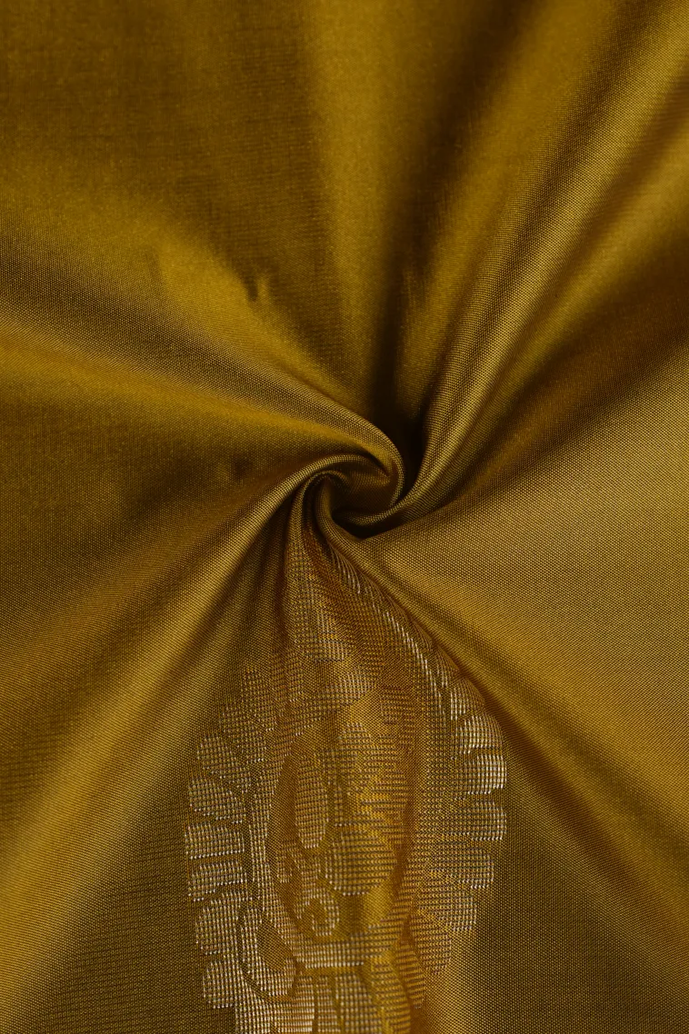 Rich Gold Soft Silk Saree with Gold Zari Tree Mottif view 4