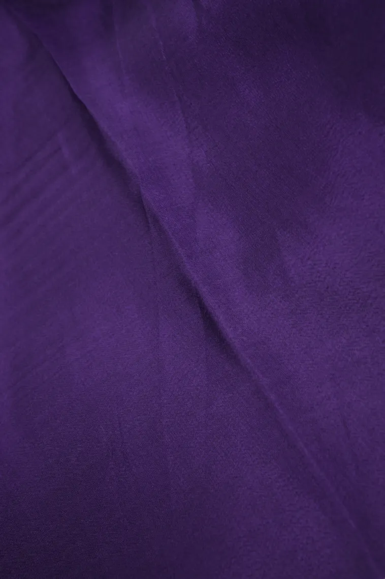 Viola Purple Banaras Sarees with Gold Zari Small Checks Pattern view 3