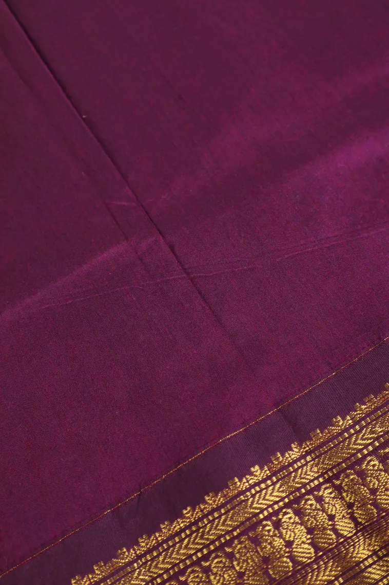Smoke White Kalyani Cotton with Gold Zari Buttis (small Dots Or Motifs) view 3