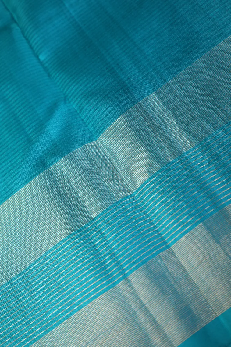 Berry Blue Soft Silk Saree with Gold Zari Buttis (small Dots Or Motifs) view 3