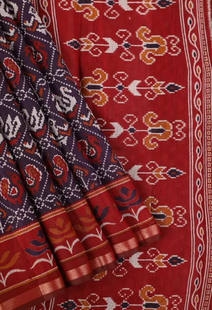 Mauve Purple Chanderi Cotton Sarees with Gold Zari Birds Mottif