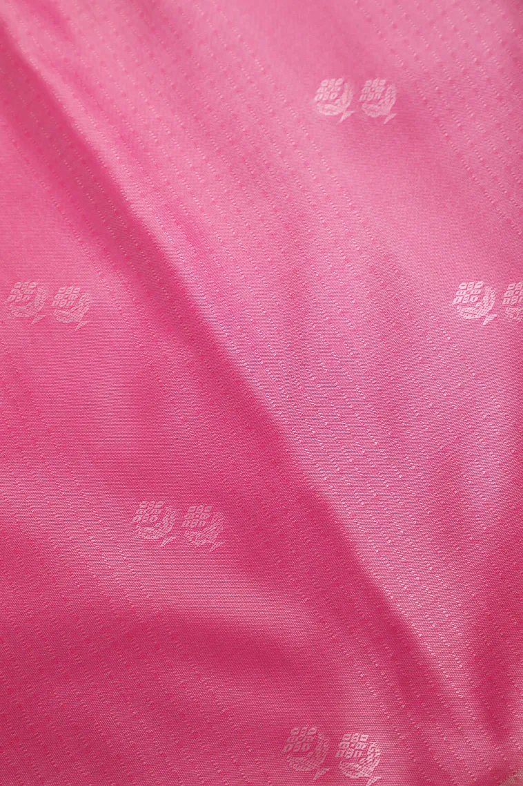 Slate Blue Soft Silk Saree with Antic Zari Stripes And Puttas view 3