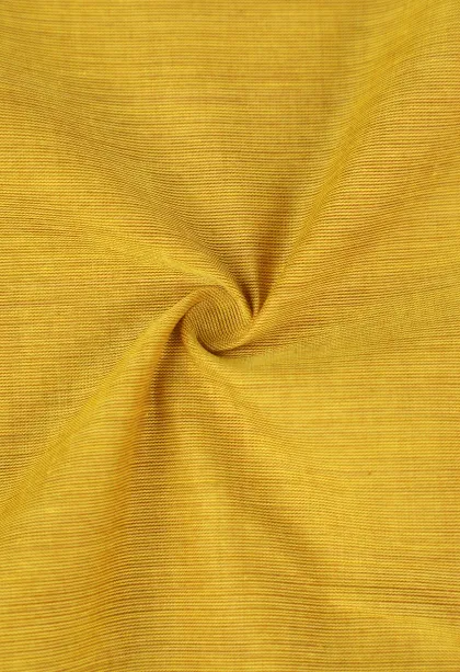 Lemon Yellow Chettinad Cotton Sarees with Gold Zari Plain