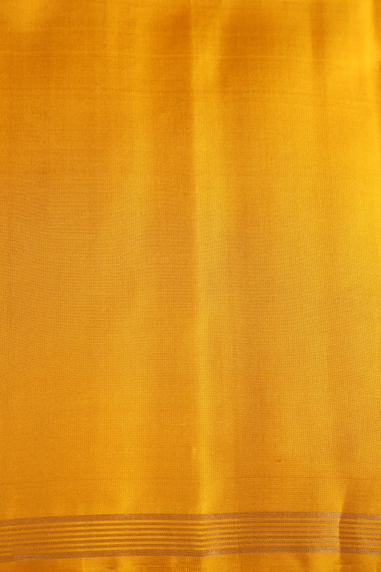 Sandollar Yellow Soft Silk Saree with Gold Zari Stripes view 3