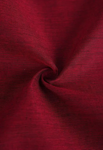 Garnet Red Chettinad Cotton Sarees with Gold Zari Plain