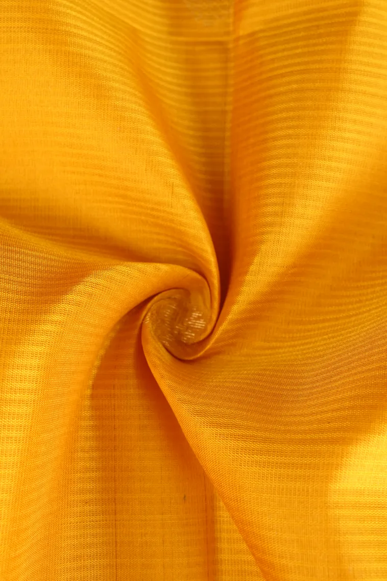 Lemon Yellow Soft Silk Saree with Gold Zari Buttis (small Dots Or Motifs) view 4