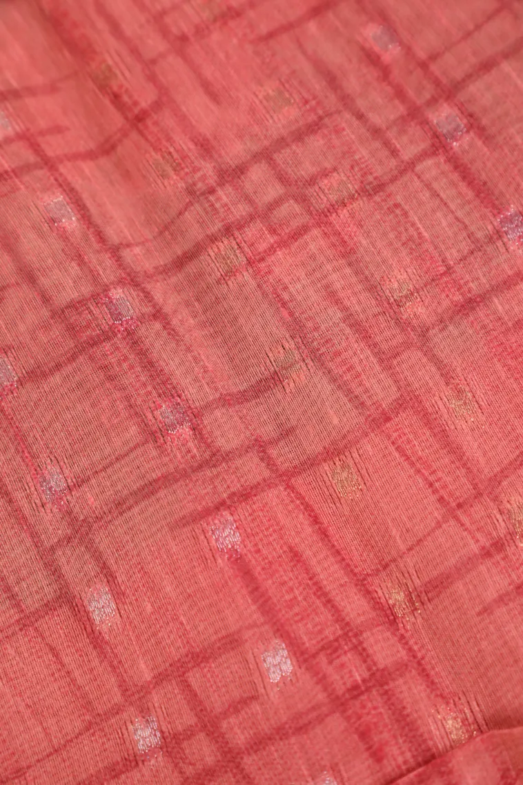 Olive Green Semi Tussar Silk with Gold And Silver Zari Floral Patterns view 3
