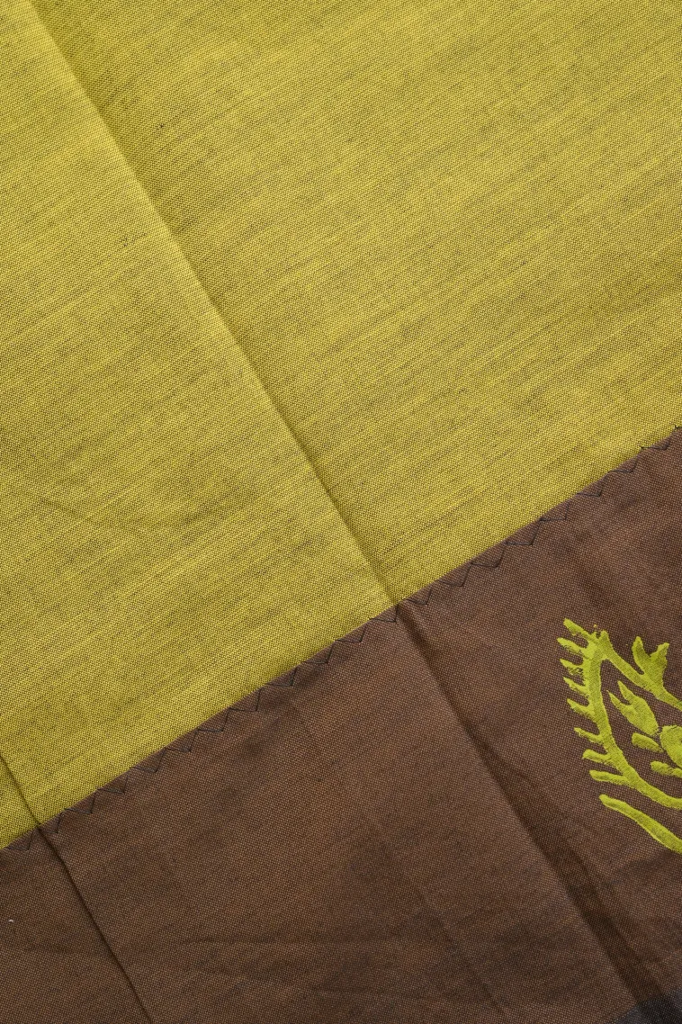 Coffee Brown Poly Cotton Sarees Without Zari With Mirror Jamiki Puttas view 3