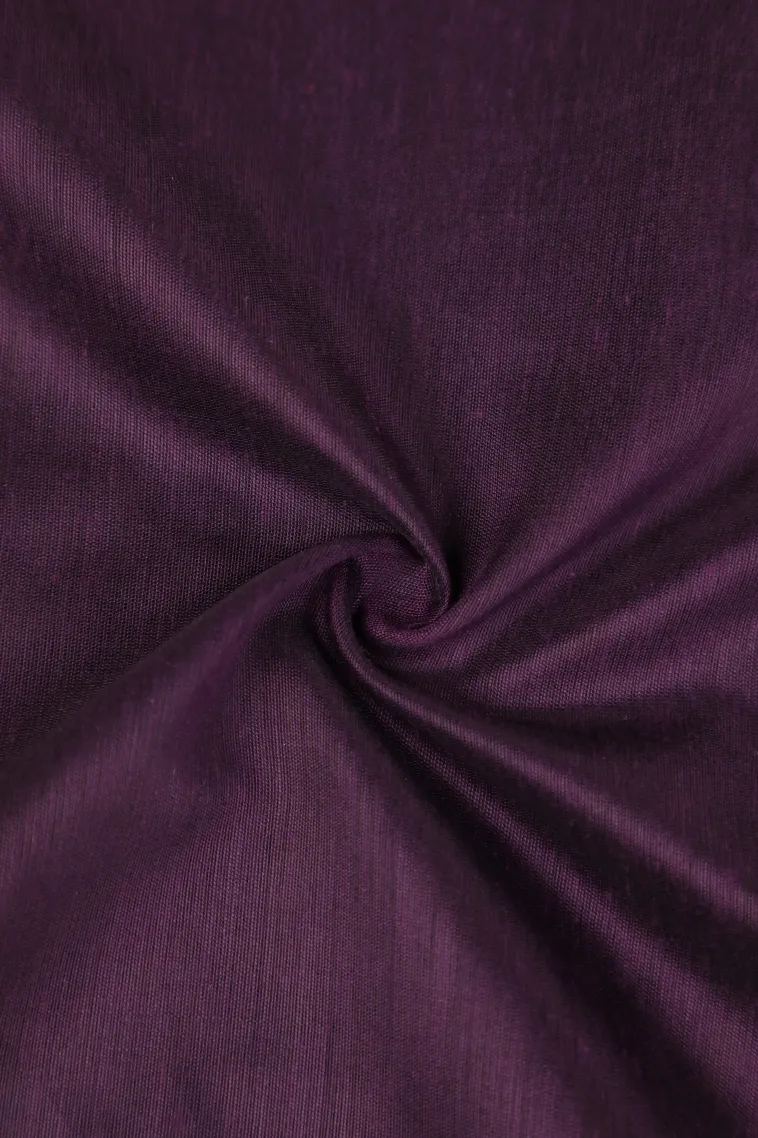 Viola Purple Semi Tussar Silk with Bronze Zari Plain view 4