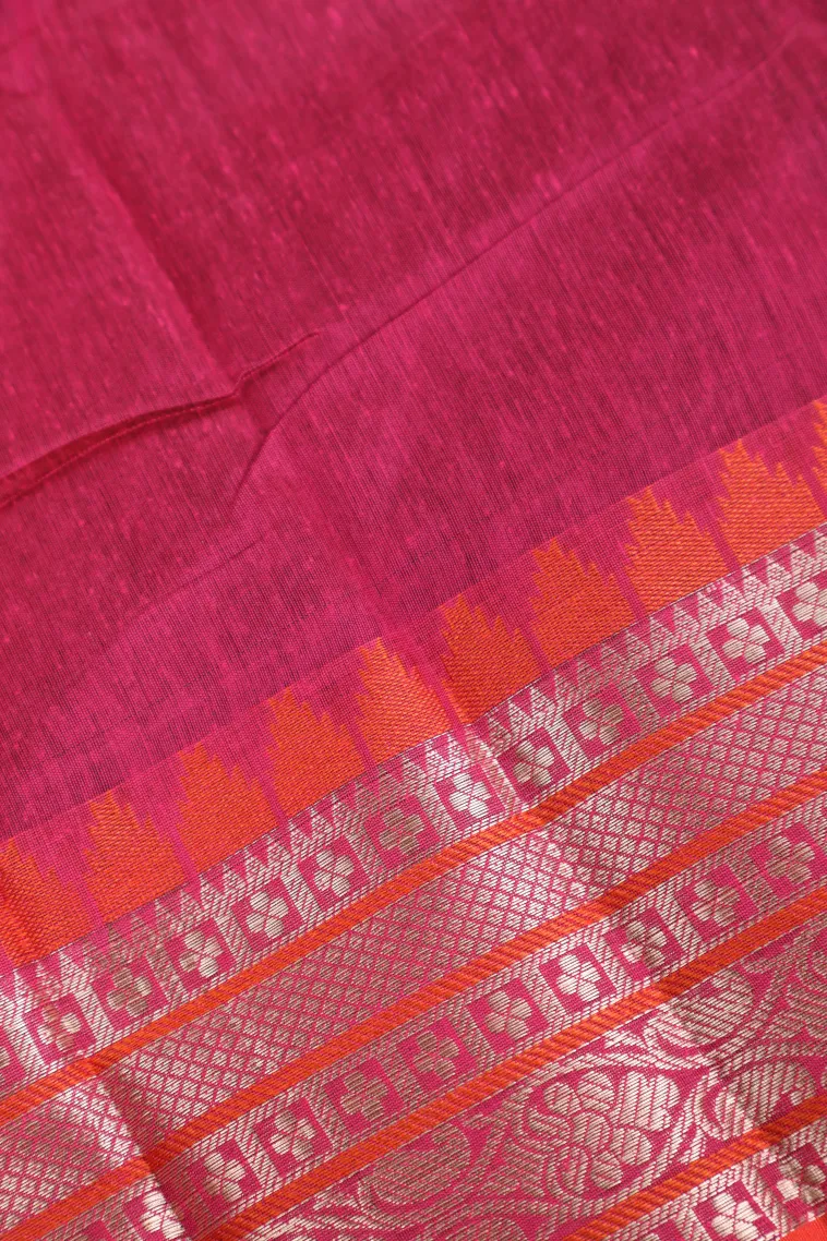 Viola Purple Semi Tussar Silk with Bronze Zari Plain view 3