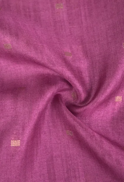 Magenta Purple Tussar Saree with Gold Zari Buttis (small Dots Or Motifs)