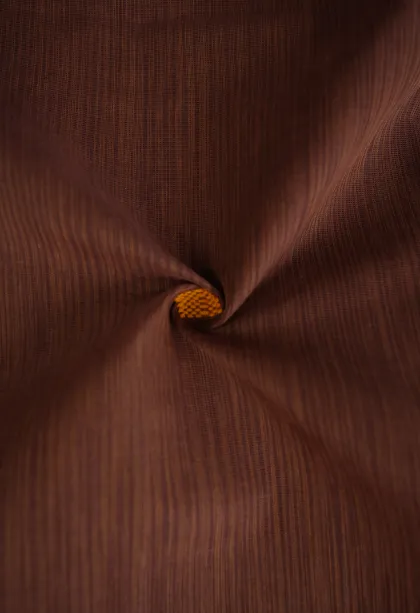 Caramel Brown Kanchi Cotton Sarees with Gold Zari Buttis (small Dots Or Motifs)
