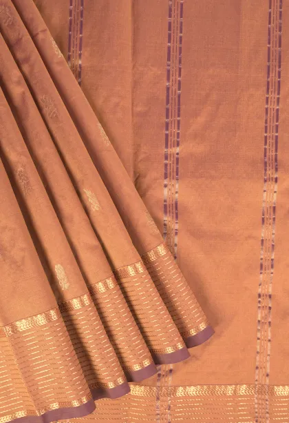 Gold Soft Silk Saree with Gold Zari Flower Mottif