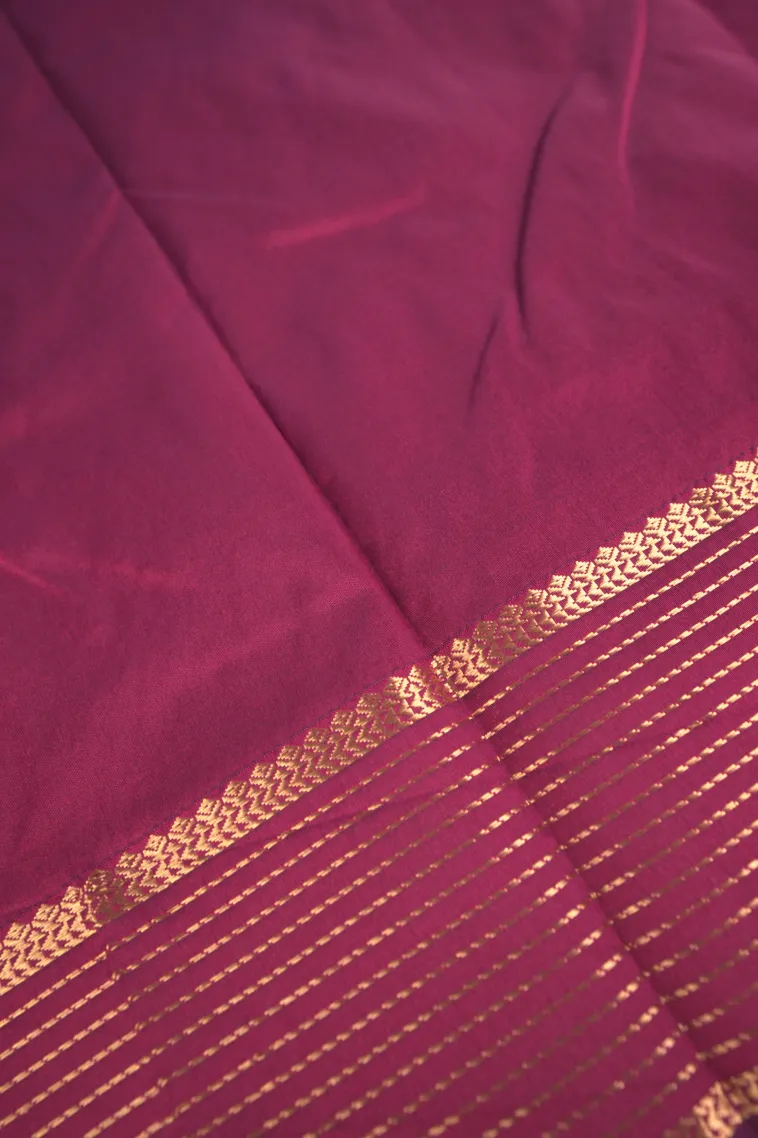 Bindi Red Soft Silk Saree with Gold Zari Flower Mottif view 3