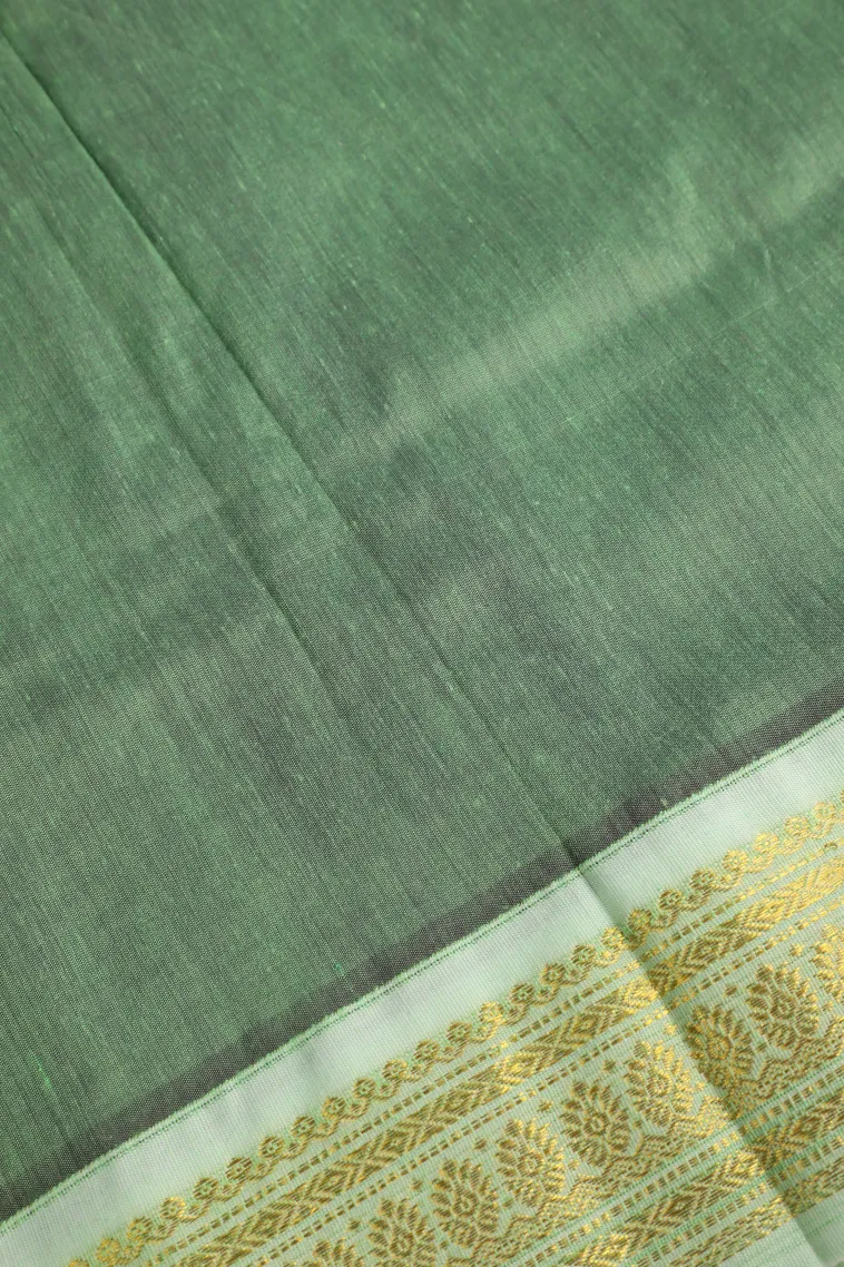 Admiral Blue Kalyani Cotton with Gold Zari Buttis (small Dots Or Motifs) view 3