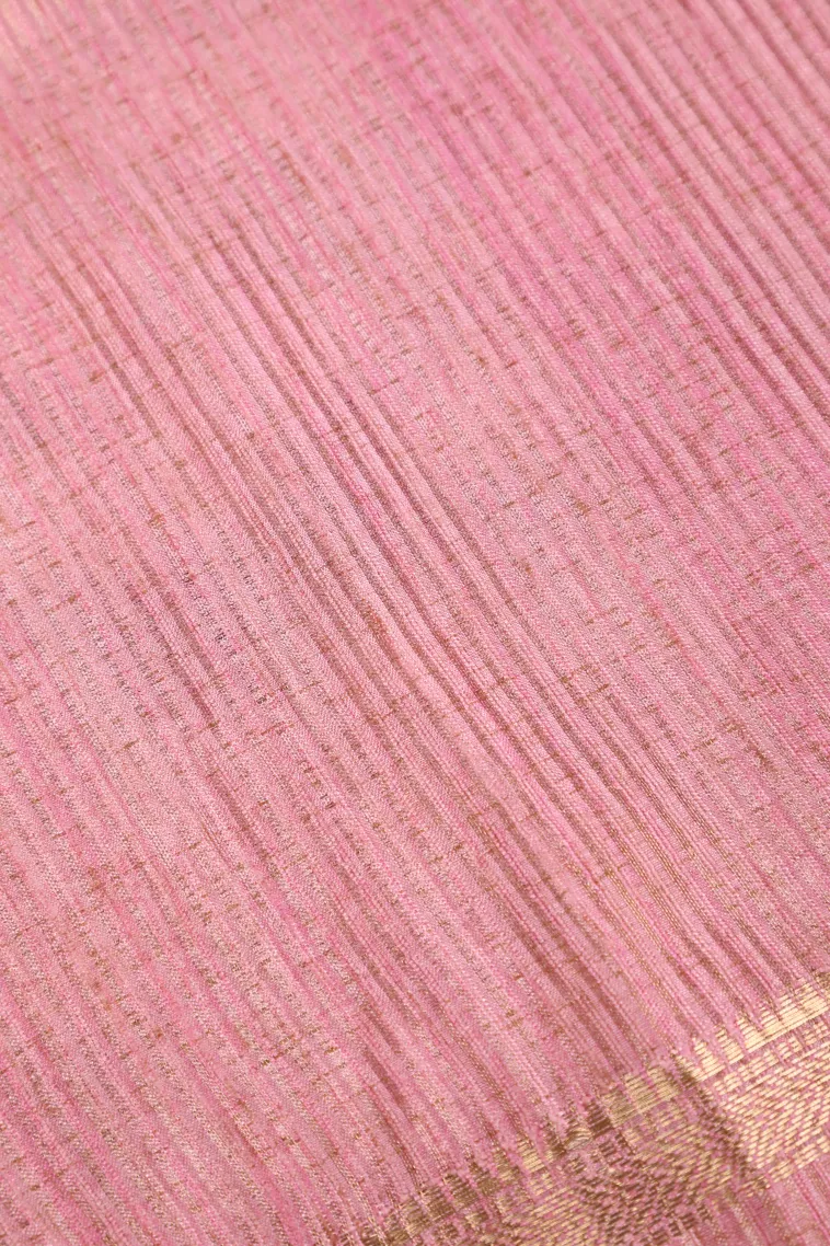 Buttermilk Yellow Semi Tussar Silk with Gold Zari Geometric Shapes view 3