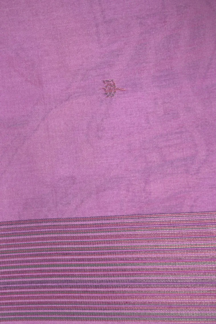 Lean Pink Tussar Saree with Antic Zari Floral Patterns view 3
