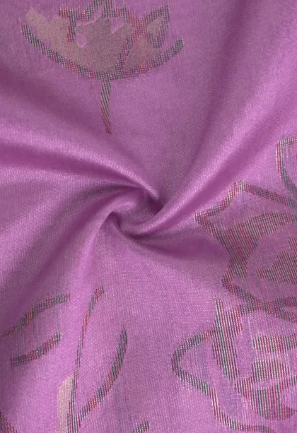 Lean Pink Tussar Saree with Antic Zari Floral Patterns
