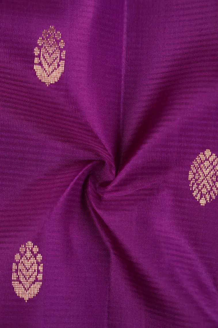 Bubble Purple Soft Silk Saree with Gold Zari Buttis (small Dots Or Motifs) view 4