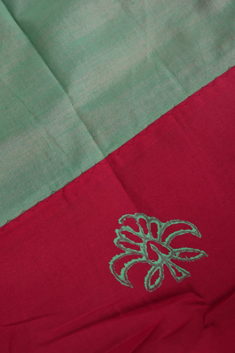 Punch Pink Poly Cotton Sarees Without Zari With Mirror Jamiki Puttas view 3
