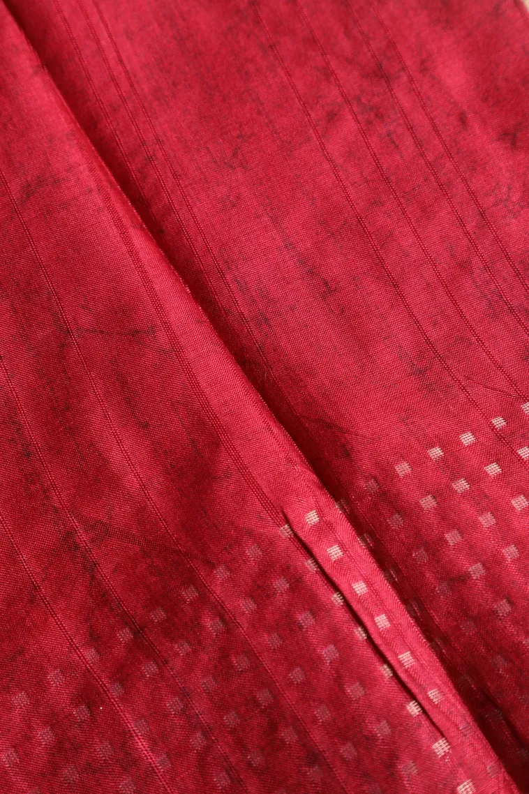 Carrot Orange Tussar Saree Without Zari With Flower Mottif view 3