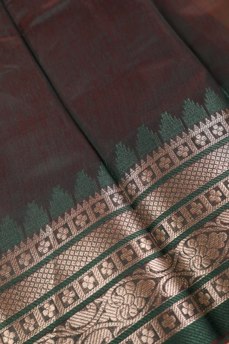 Macaroon Yellow Semi Tussar Silk with Bronze Zari Plain view 3