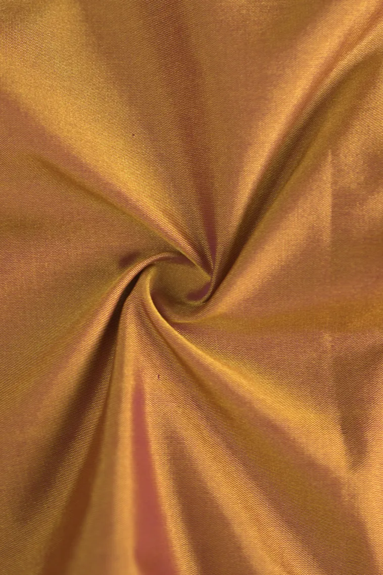 Gold Arani Silk Sarees with Gold Zari Plain view 4