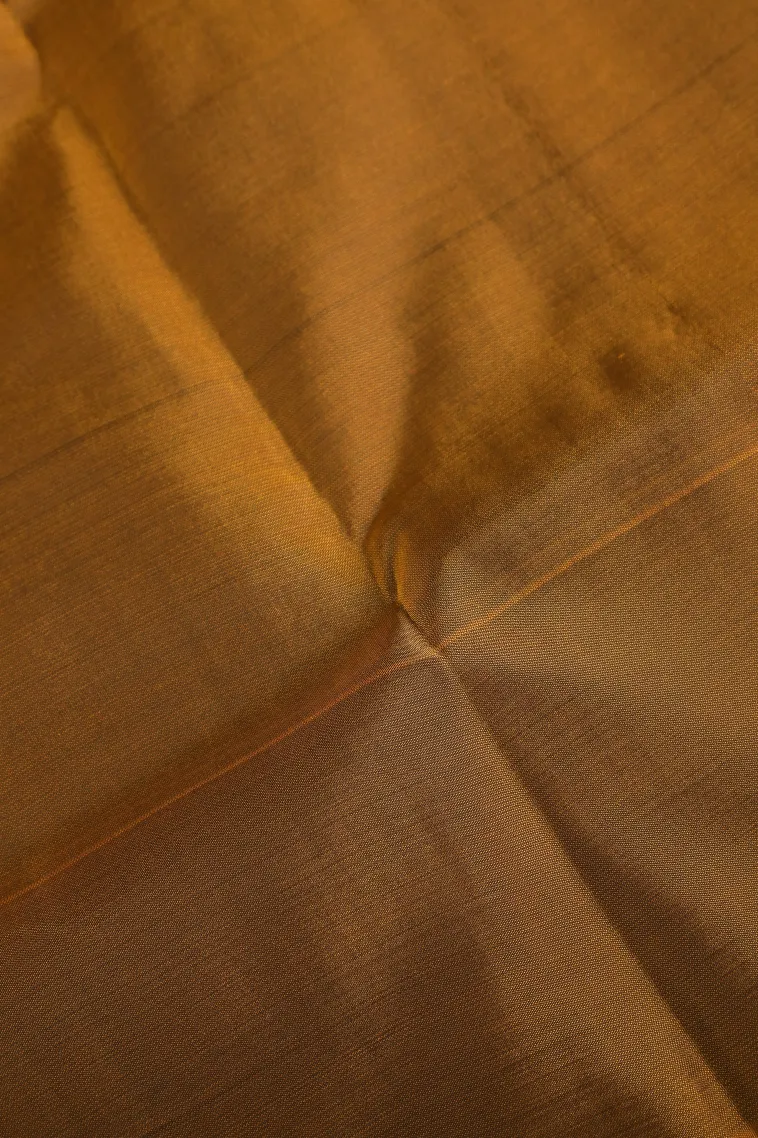 Bottle Green Soft Silk Saree with Gold Zari Stripes And Puttas view 3