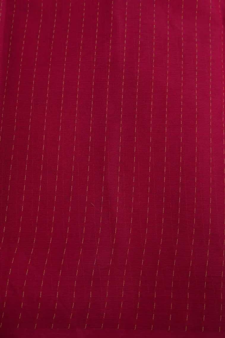 Fuscia Pink Kanchi Cotton Sarees with Gold Zari Stripes And Puttas view 3