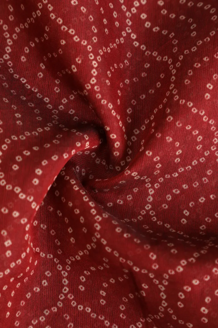 Apple Red Chanderi Cotton Sarees Without Zari With Pathik Motifs view 4