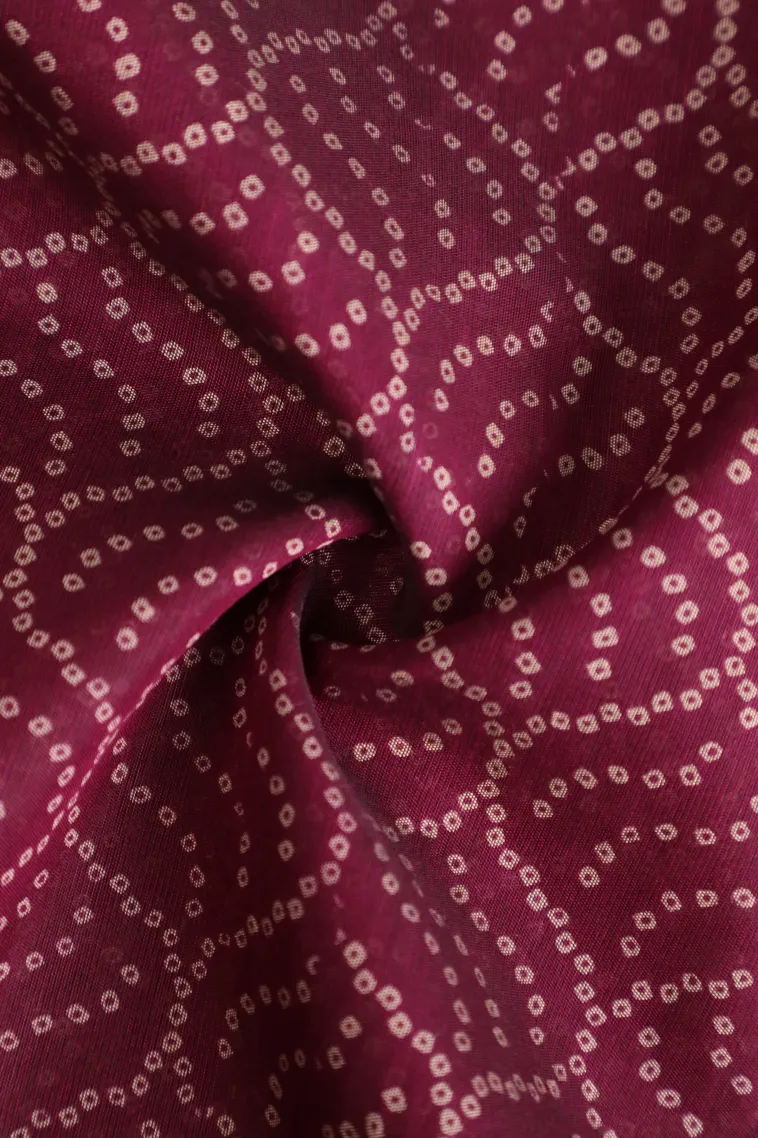 Magenta Purple Chanderi Cotton Sarees Without Zari With Pathik Motifs view 4